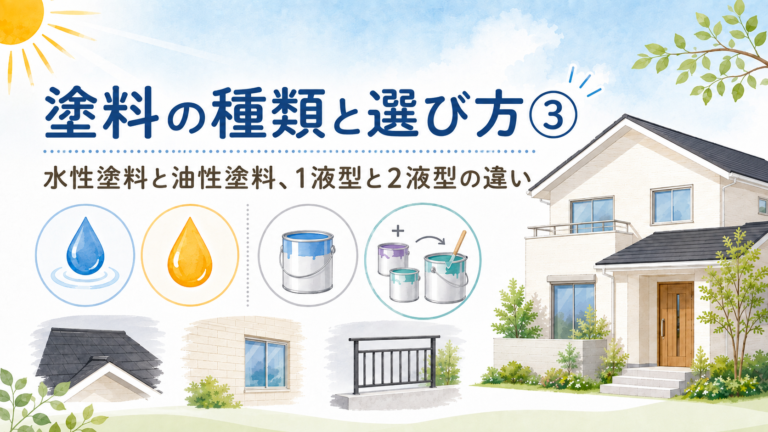 【三浦市】塗料の種類と選び方③｜水性塗料と油性塗料、1液型と2液型の違いをわかりやすく解説